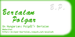 bertalan polgar business card